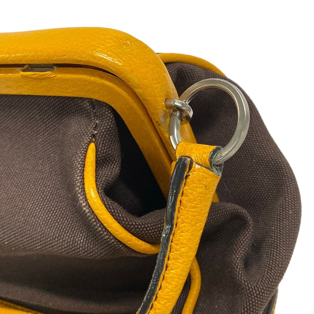 Prada Handbag B11172 Dark Brown Orange Canvas Leather - Picture 13 of 13